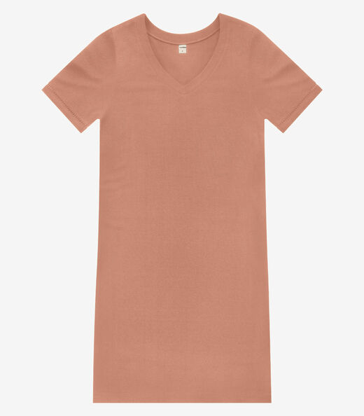 Vestido Curto Feminino Ribana de Viscose Rovitex Marrom