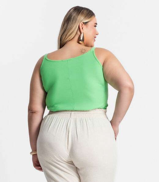 Blusa De Alça Feminina Plus Size Secret Glam Verde