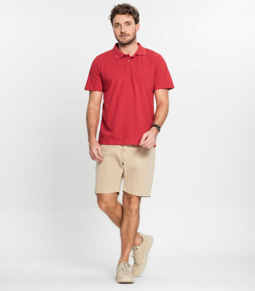 Polo Básica Masculina Diametro Vermelho