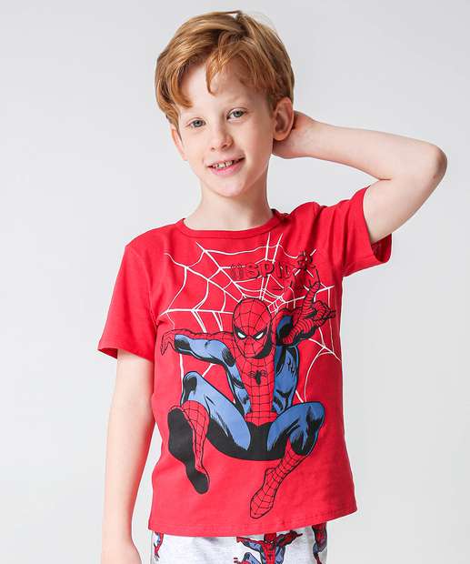 Pijama Infantil Homem Aranha Marvel Tam 4 a 12 Vermelho