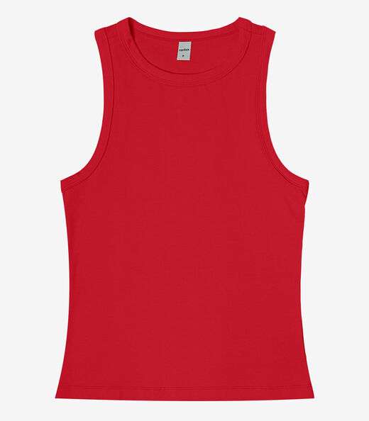 Regata Básica Feminina em Cotton Leve Rovitex Vermelho