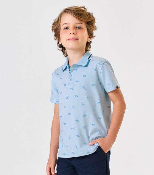 Polo Menino Cotton Trick Nick Azul