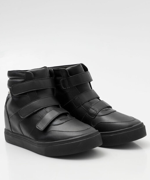 Tênis Feminino Cano Alto Via Uno Preto