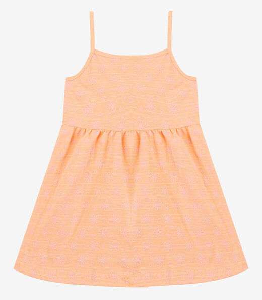 Vestido Infantil Estampado de Alcinha Biju Kids Rosa