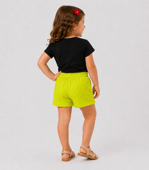 Conjunto Infantil Feminino Blusa Short Trick Nick Preto
