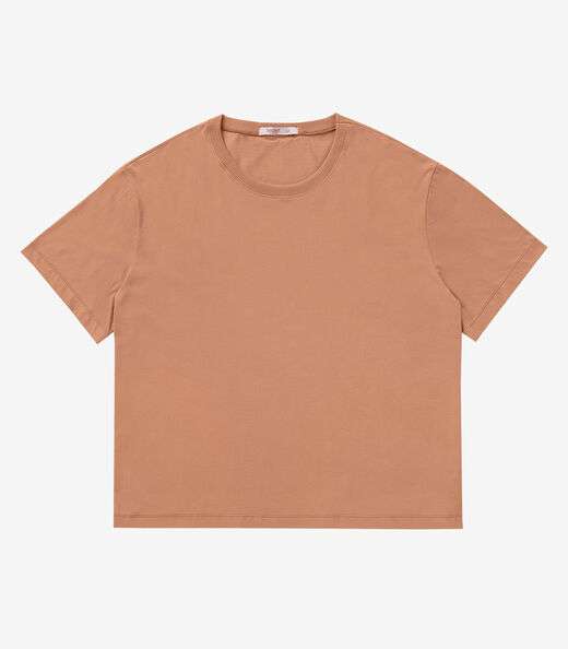 Blusa Manga Curta Plus Size Secret Glam Marrom