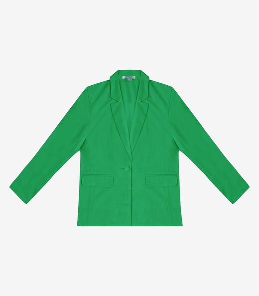 Blazer Alongado Feminino Em Alfaiataria Aishty Verde