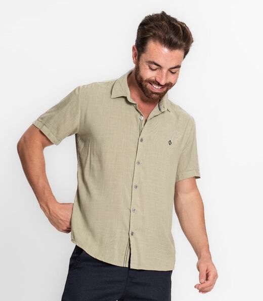 Image_Camisa Masculina Em Viscose Slub Diametro Verde