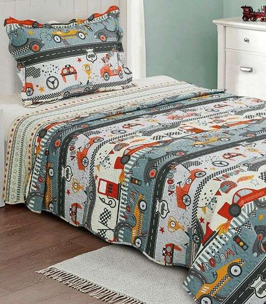 Image_Jogo De Colcha Evolution Patchwork Solteiro Camesa Azul