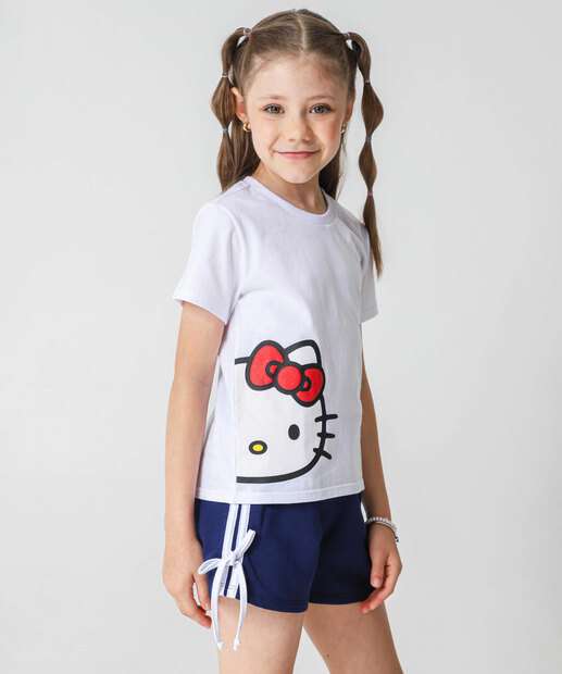 Conjunto Infantil Hello Kitty Tam 4 a 10 Off White