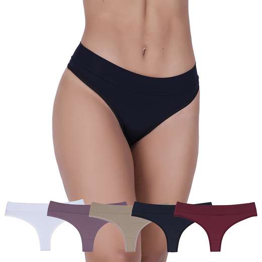 Image_Kit 5 Calcinhas Atleta Microfibra Cós Duplo Concept Lingerie Multicolorido
