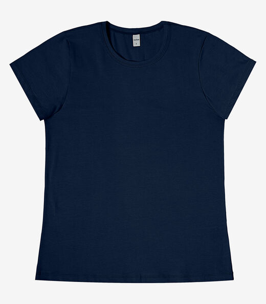 Blusa Feminina Cotton Leve Básica Rovitex Azul