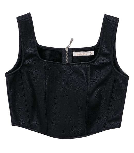 Regata Cropped Feminina Em Suede Endless Preto