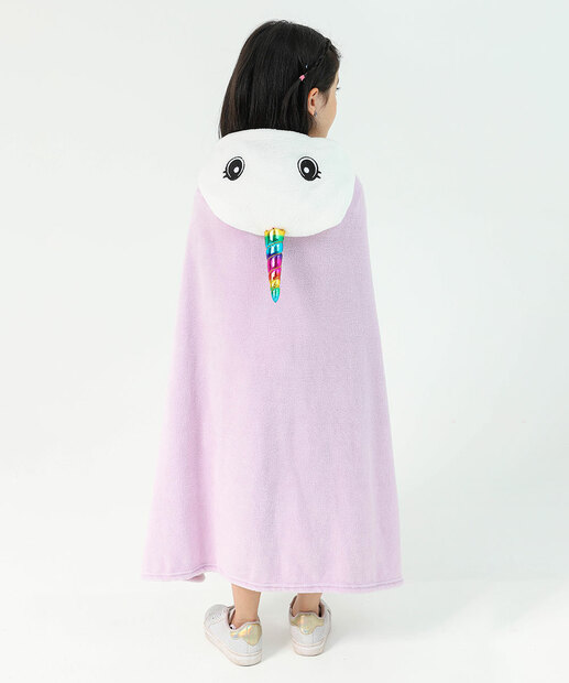 Manta Infantil Unicórnio Capuz Marisa Lilás