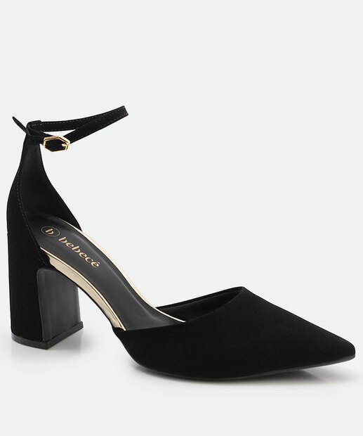 Image_Scarpin Feminino Slingback Salto Grosso Bebecê Preto