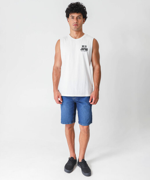 Regata Masculina Estampada Marisa Off White