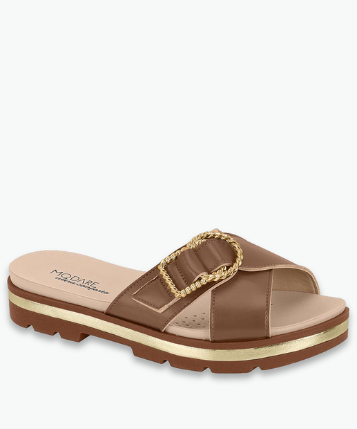 Image_Rasteirinha Feminina Conforto Fivela Modare Marrom