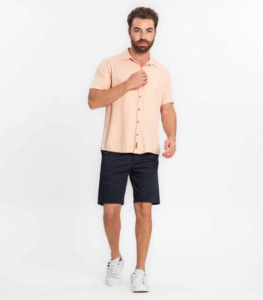 Camisa Masculina Em Viscose Dobby Diametro Bege