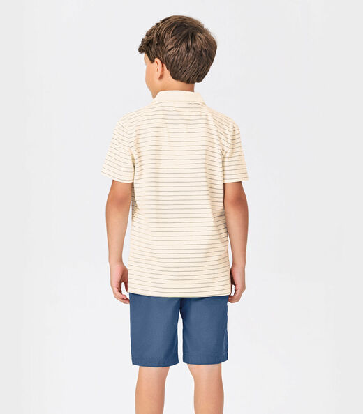 Conjunto Infantil Polo Com Bermuda Trick Nick Bege