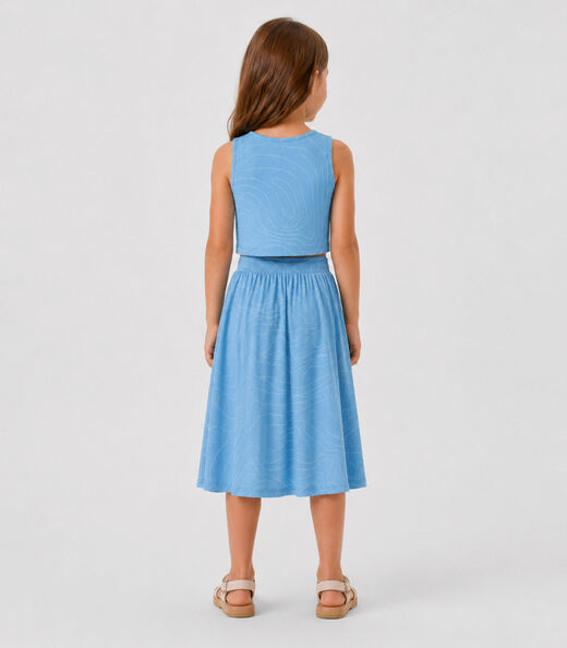 Conjunto Infantil Menina Saia e Regata Select Azul