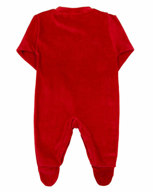 Macacao Bebe Plush Menina Bordado Libélula - Vermelho