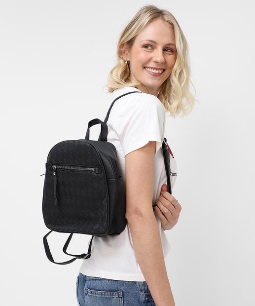 Mochila Feminina Estampada Marisa Preto