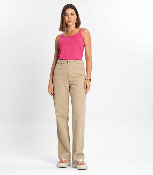 Blusa de Alça Feminina Viscotorcion Básica Rovitex Rosa