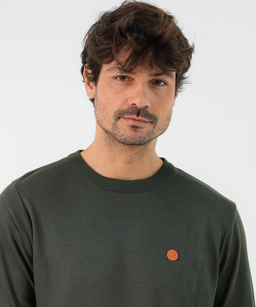 Suéter Masculino Tricô Básico Marisa Verde