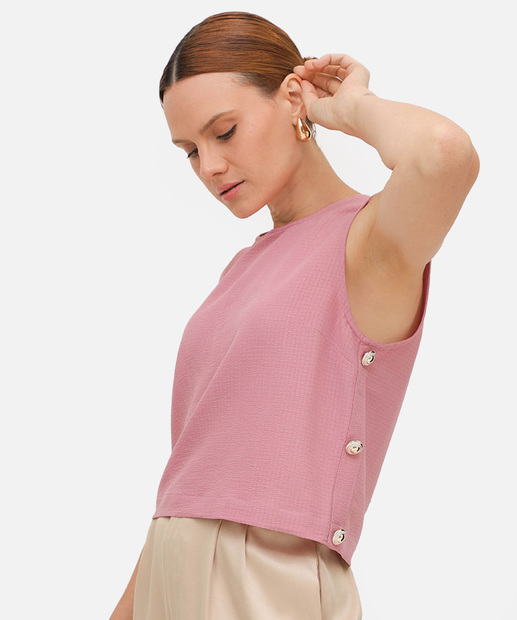 Blusa Regata Feminina Alças Largas Marisa Rosa