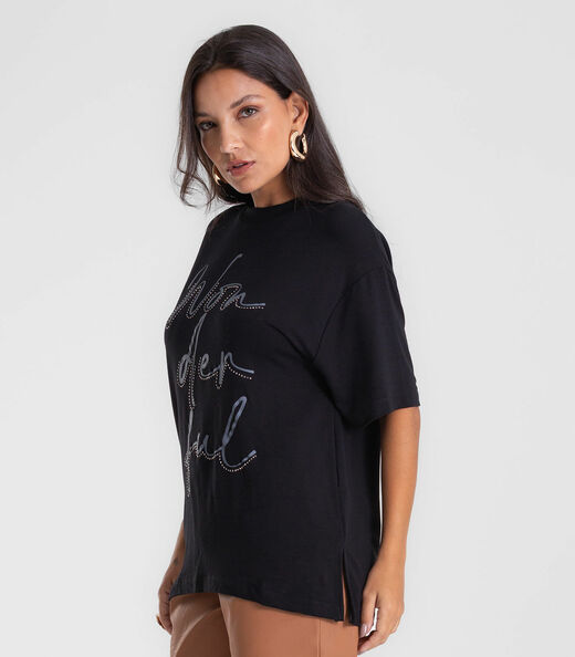 Camiseta Endless Molecotton de Viscose Feminina Preto