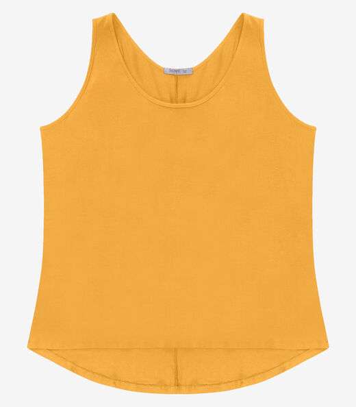 Regata Feminina Plus Size Secret Glam Amarelo