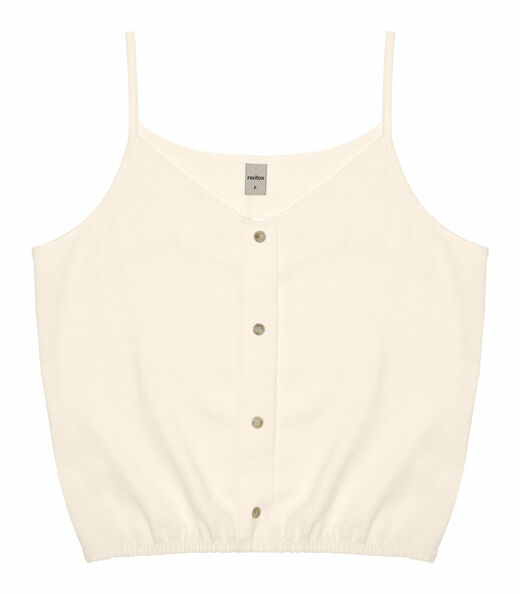 Blusa De Alça Feminina Com Botões Rovitex Bege