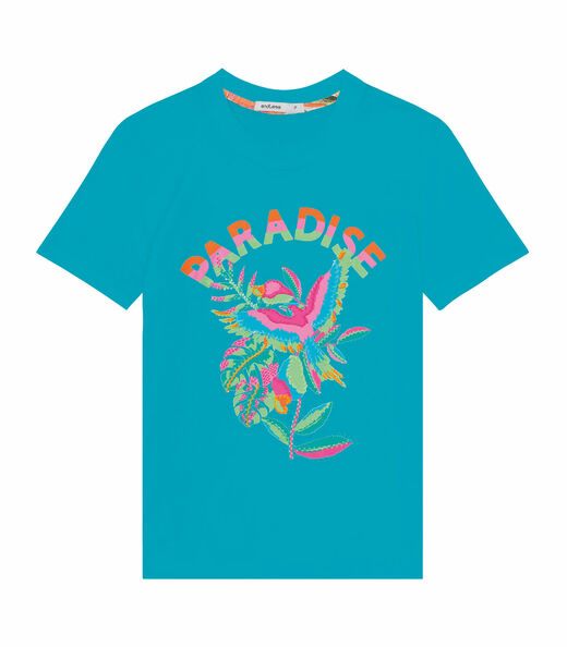 T-shirt De Viscose Creponada Feminina Endless Azul