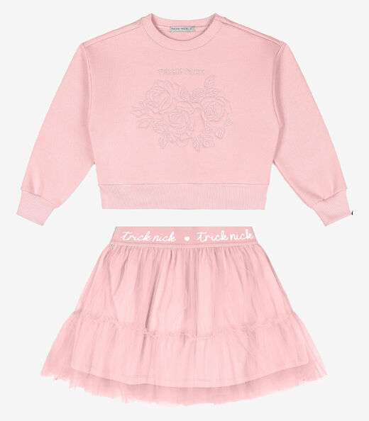 Conjunto Blusão Com Saia Trick Nick Rosa