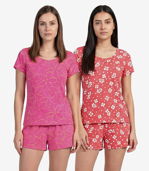 Image_Kit 2 Pijamas Femininos Short E Blusa Infinita Cor Sortidos
