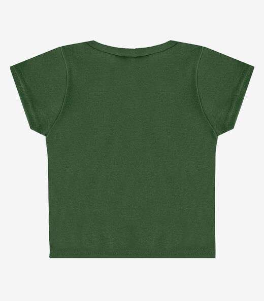 Blusa Básica Infantil Manga Curta Lisa Soletex Verde