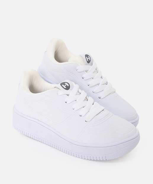 Tênis Infantil Casual Recorte Textura Branco