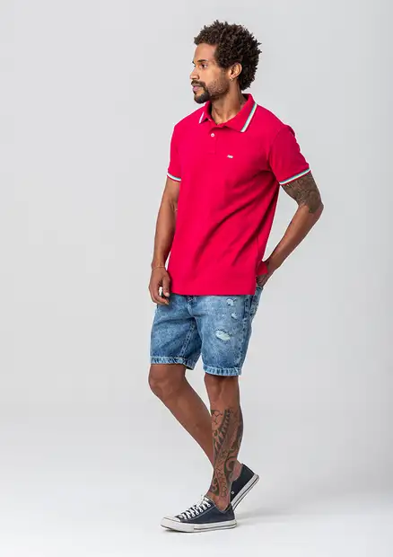 Camiseta Polo Rock e Soda Masculina