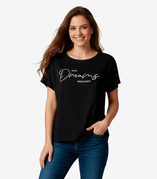 Image_Blusa Feminina Manga Curta Infinita Cor Preto