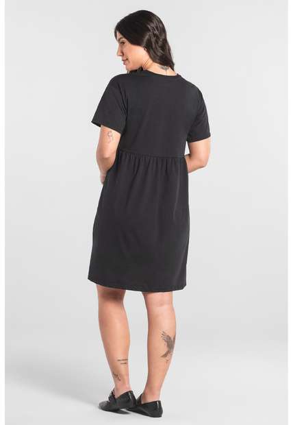 Vestido de Manga Curta em Algodão Just Basic