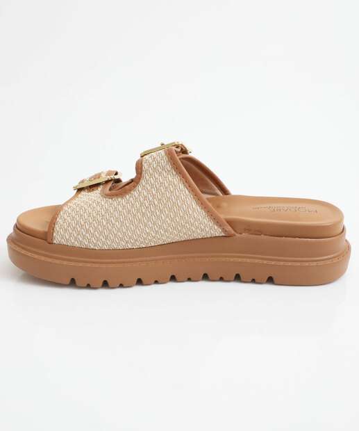 Tamanco Feminino Flatform Tiras Modare Caramelo