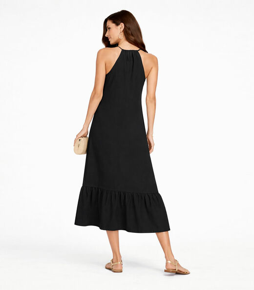 Vestido Longo De Alça E Recorte Maria Infinita Cor Preto