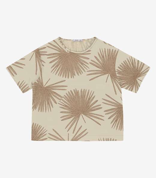 Blusa Manga Curta Feminina Plus Size Secret Glam Bege