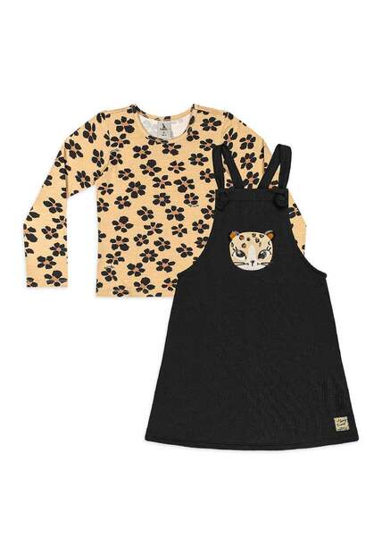 Conjunto Blusa Floral e Salopete Quimby