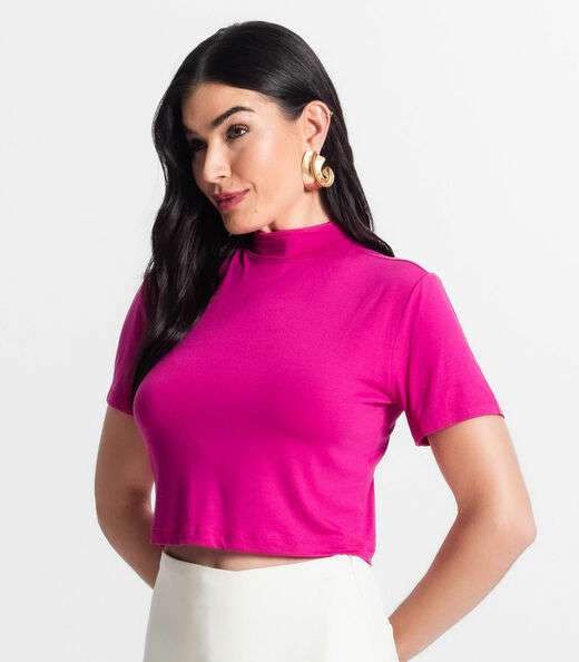Blusa Feminina Gola Alta Select Rosa