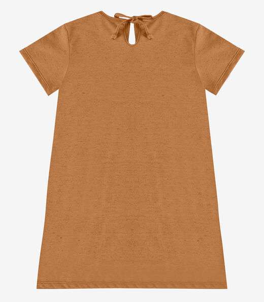 Vestido Infantil em Moletinho Maquenetado Select Marrom