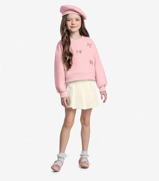 Conjunto Blusão Com Shorts Saia Trick Nick Rosa