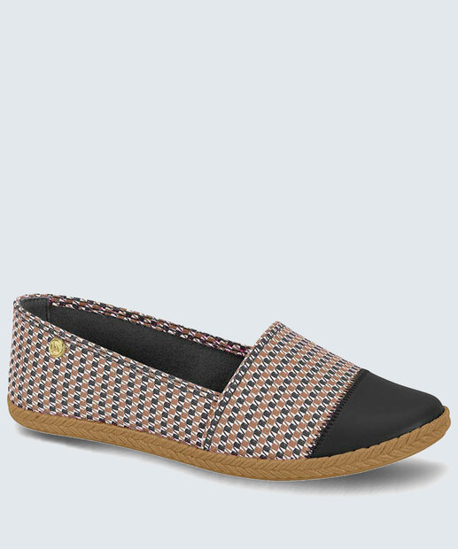 Sapatilha Feminina Slipper Bico Redondo Estampada Moleca