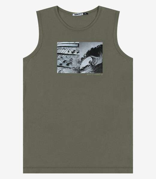 Regata Juvenil Meia Malha Masculina Minty Verde