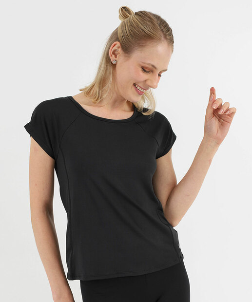 Image_Blusa Feminina Fitness Básica Manga Curta Marisa Preto
